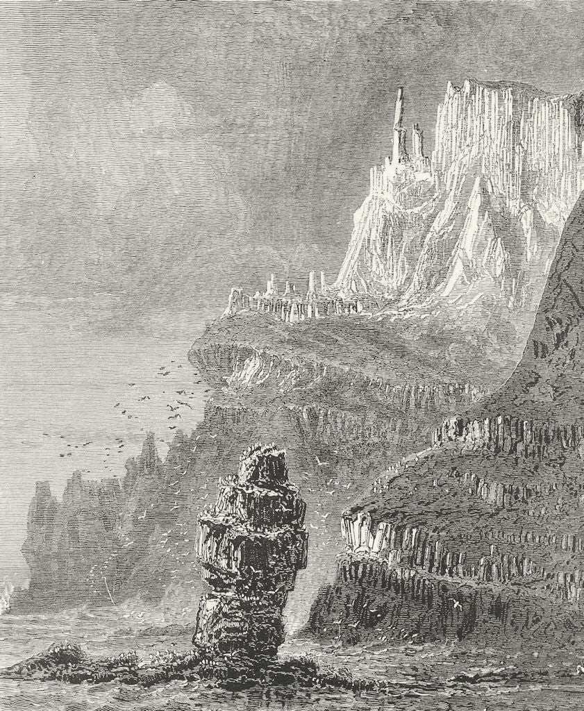 ULSTER. Chimney Tops, Giant's Causeway 1888 old antique vintage print picture